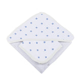 Hooded Towel & Washcloth Set | Bamboo Muslin - Periwinkle Diamond Newcastle Classics