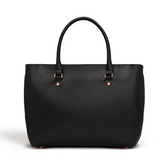 Black Leather Tote Bag | Vegan Leather-5