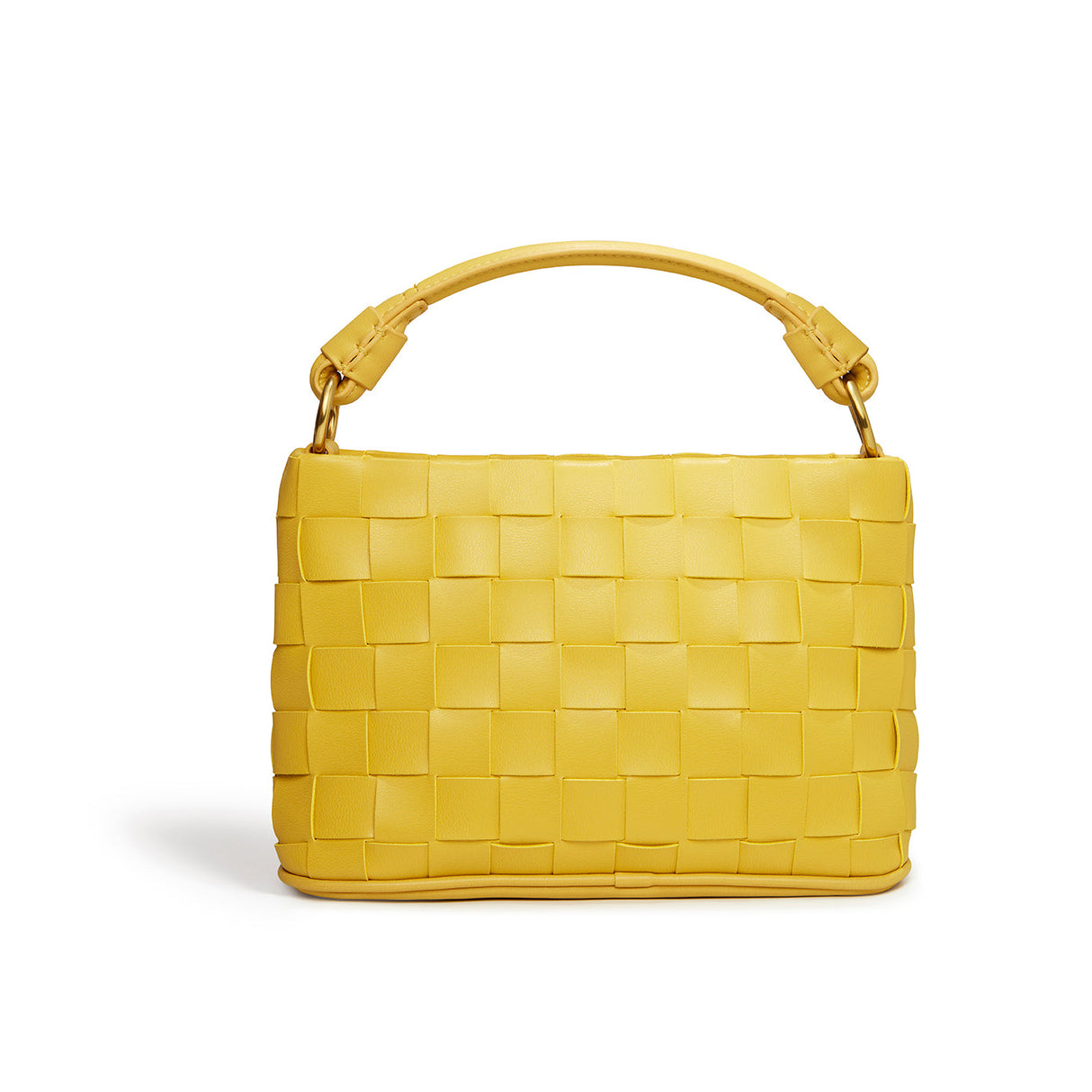 Mustard Handwoven Bag | Vegan Leather-2