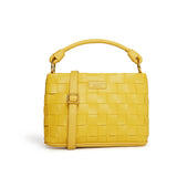 Mustard Handwoven Bag | Vegan Leather-5