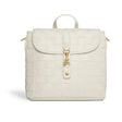 White Handwoven Mini Backpack | Vegan Leather-0
