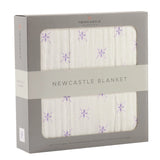 Lavender Flower and White Bamboo Muslin Newcastle Blanket Newcastle Classics