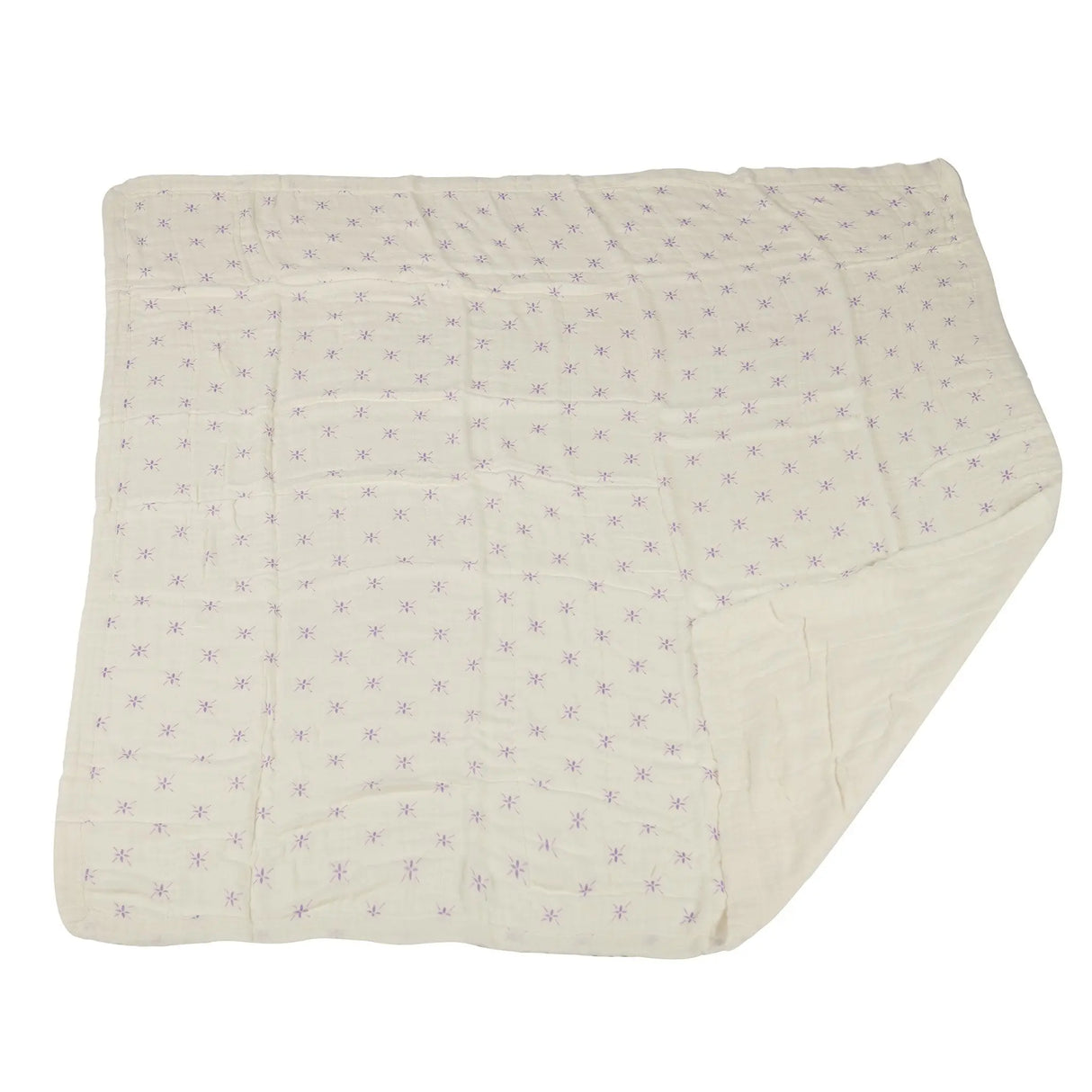 Lavender Flower and White Bamboo Muslin Newcastle Blanket Newcastle Classics