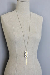 Long Necklace | Geometric Magnesite + Brass David Aubrey Jewelry