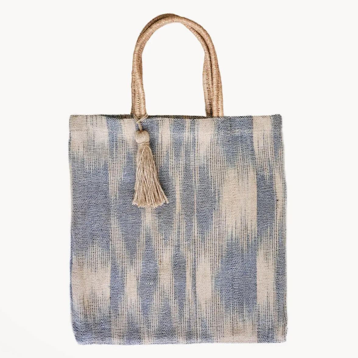 Nadi Jute Tote Bag - Blue | Artisan Handmade KORISSA