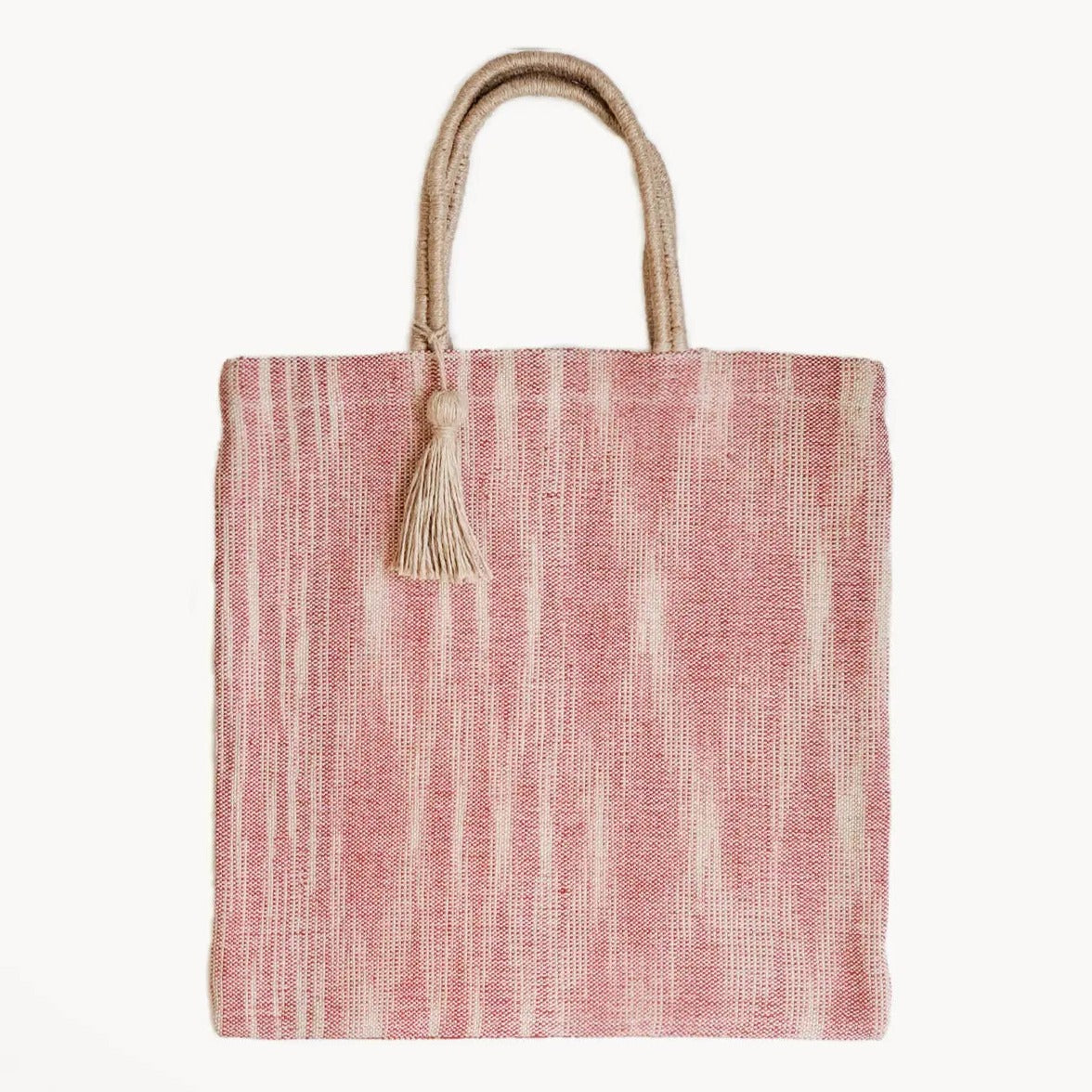 Nadi Jute Tote Bag - Red | Artisan Handmade KORISSA