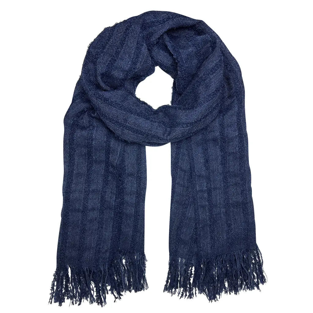 Navy Loop Knit Alpaca Scarf | Ethical Style SLATE + SALT