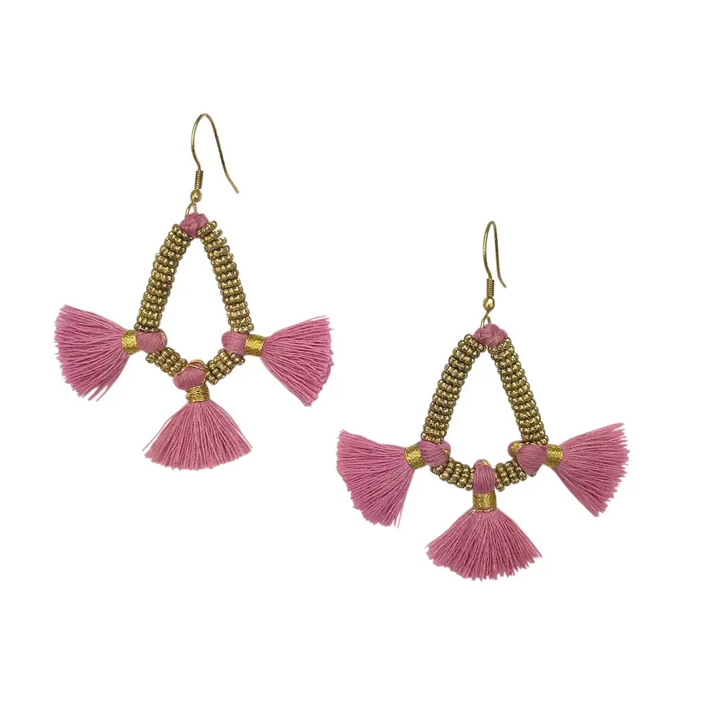 Nira Fringe Earrings India Women's Co-op