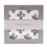 Nordic Stamp Bamboo Muslin Crib Sheet Newcastle Classics