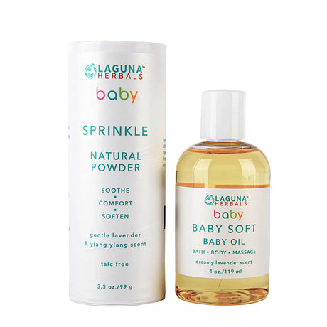 Organic Baby Oil and (talc free) Baby Powder Set Sumiye Co