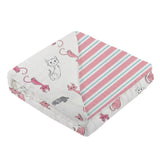 Playful Kitty and Candy Stripe Bamboo Muslin Newcastle Blanket Newcastle Classics