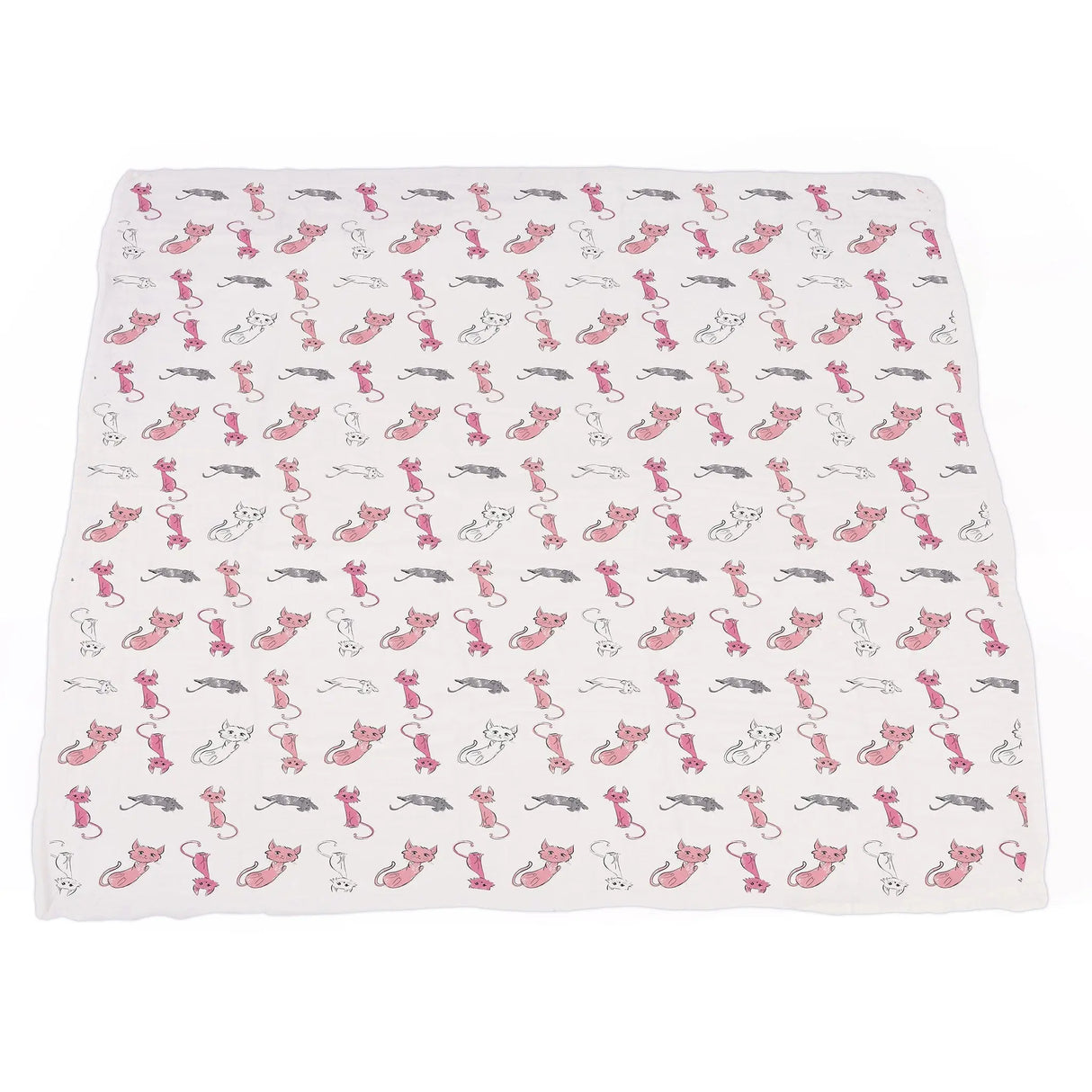 Playful Kitty and Candy Stripe Bamboo Muslin Newcastle Blanket Newcastle Classics