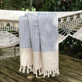 Plush Wavy Turkish Towel | 100% Natural Fibers SLATE + SALT