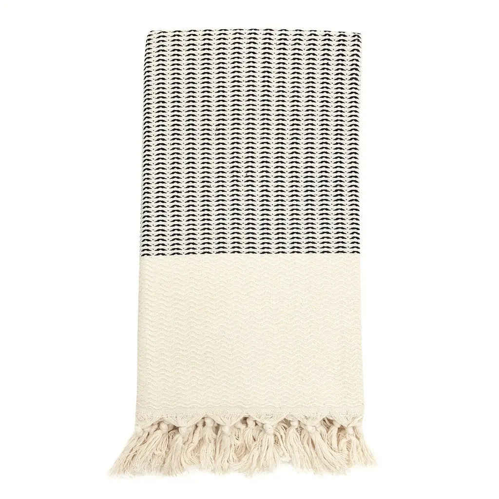 Plush Wavy Turkish Towel | 100% Natural Fibers SLATE + SALT