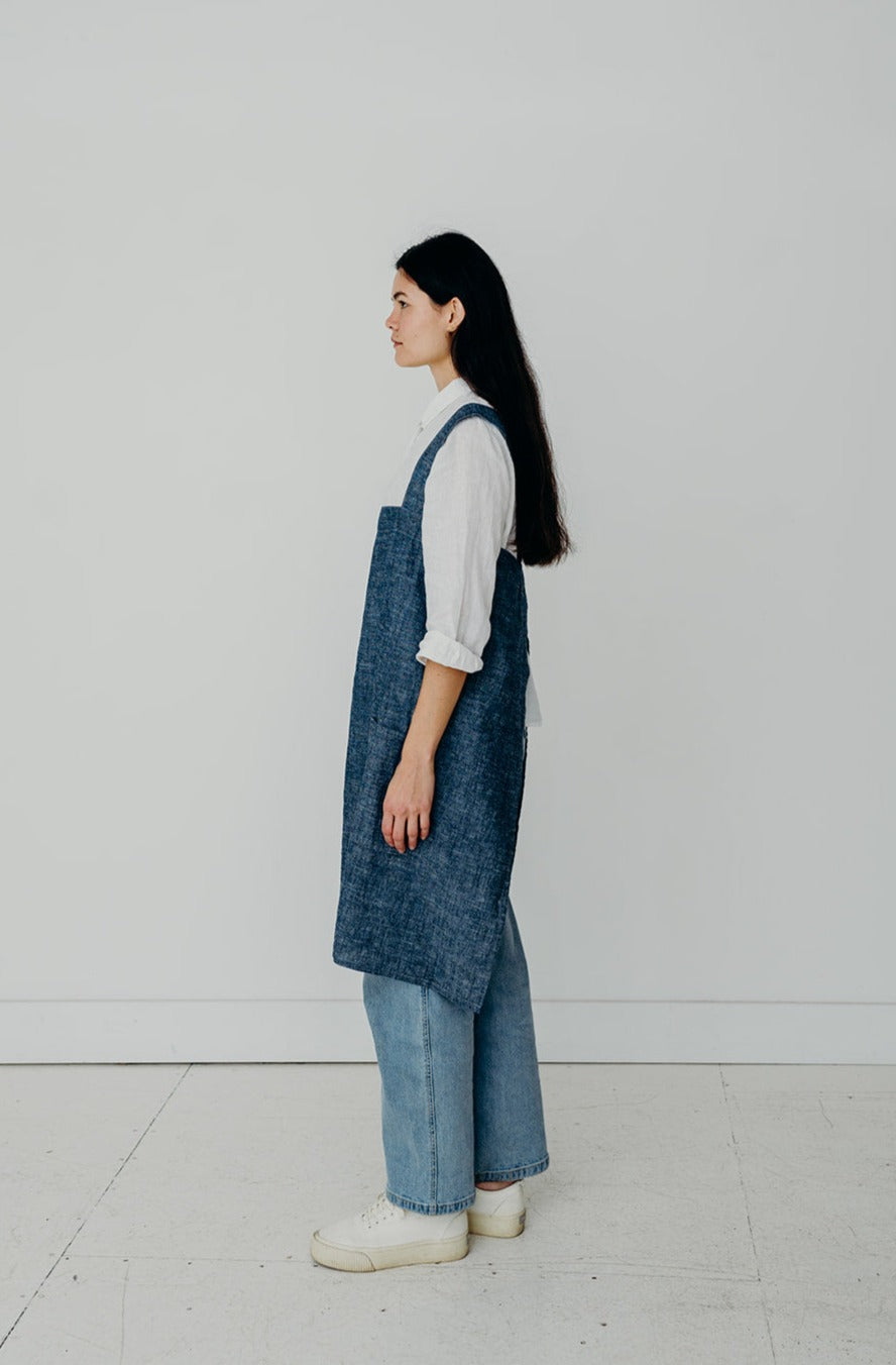 Block Smock Japanese Apron | Eco Friendly Textiles-5