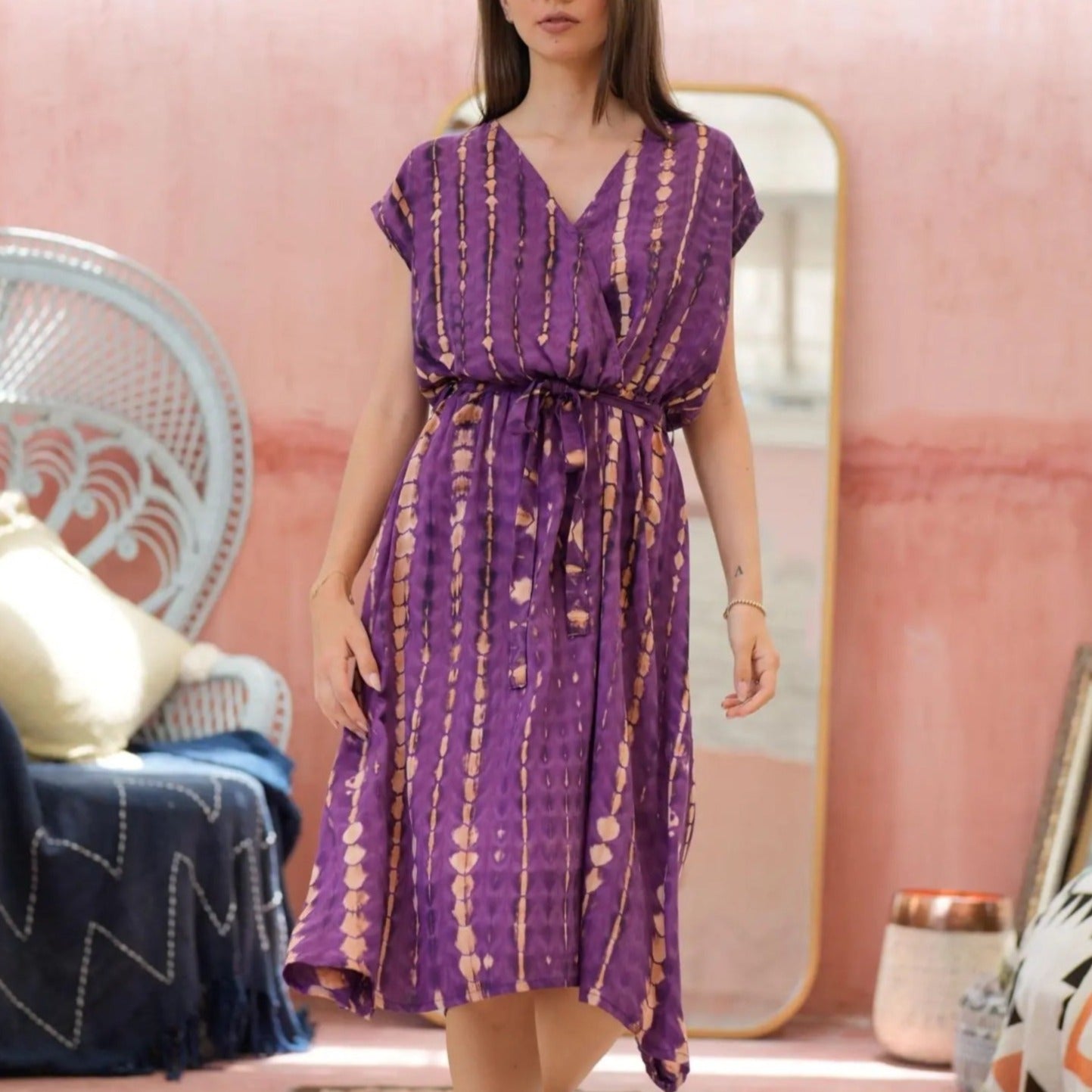 Purple tie dye store dress