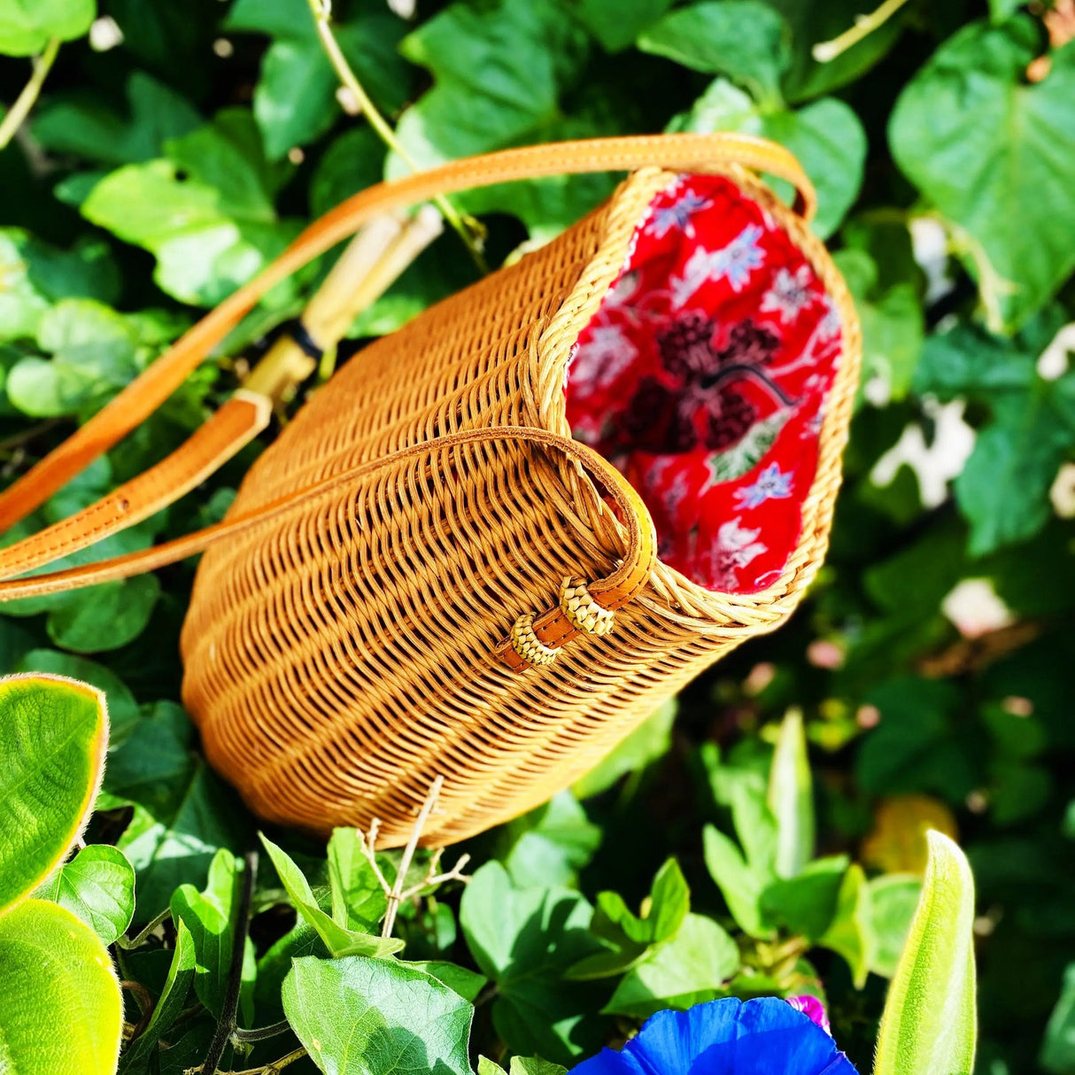 Rattan Picnic Bag | Handmade in Bali Pink Haley