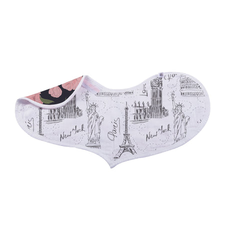 Heart Bib 2PK | Bamboo Muslin - London, Paris, New York -3