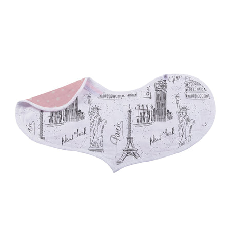 Heart Bib 2PK | Bamboo Muslin - London, Paris, New York -1