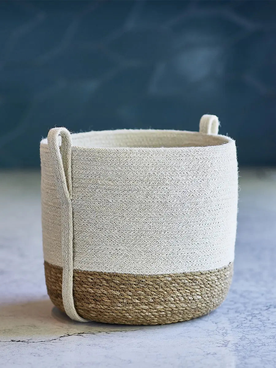 Savar Basket with Handles | Raw Jute & Seagrass KORISSA