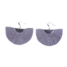 Silver Half Moon Fan Earrings Hmong Tribe