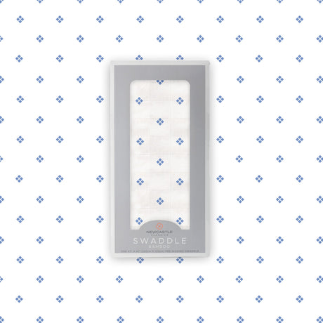 Baby Swaddle | Bamboo Muslin - Periwinkle Diamond Polka Dot -5