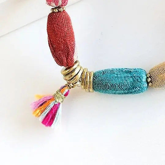 Stackable Bracelet | Artisan Kantha Jewelry Kai Tassel Sumiye Co