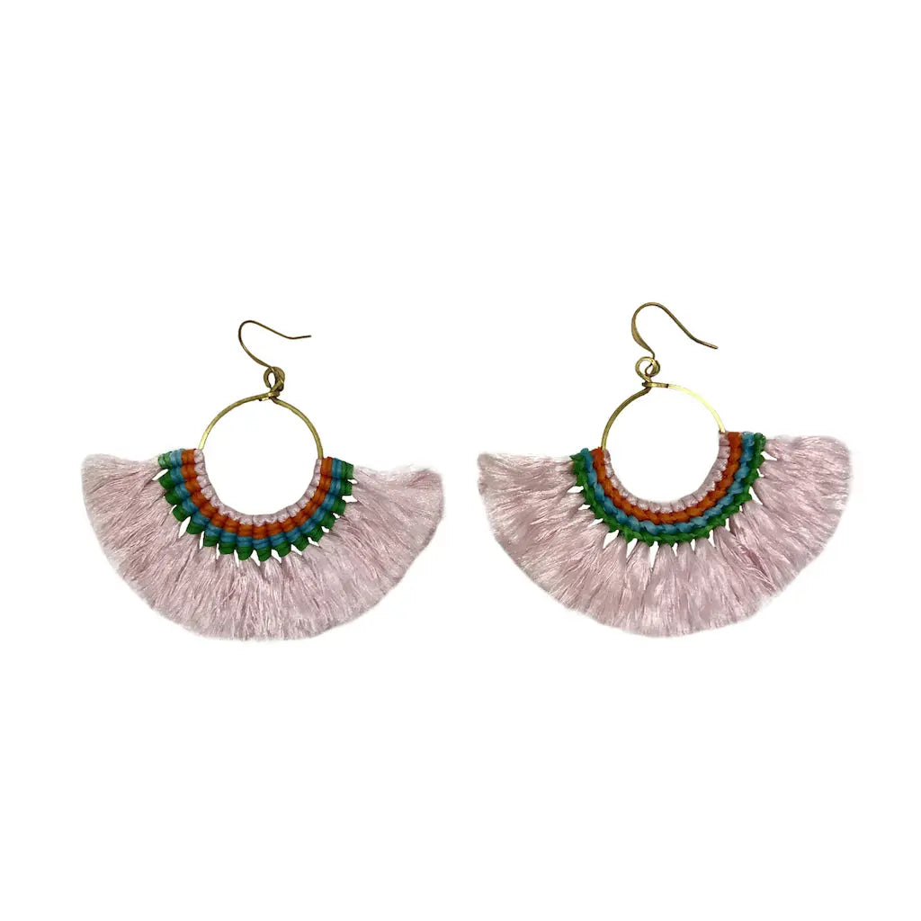 Tassel Fan Earrings Hmong Tribe