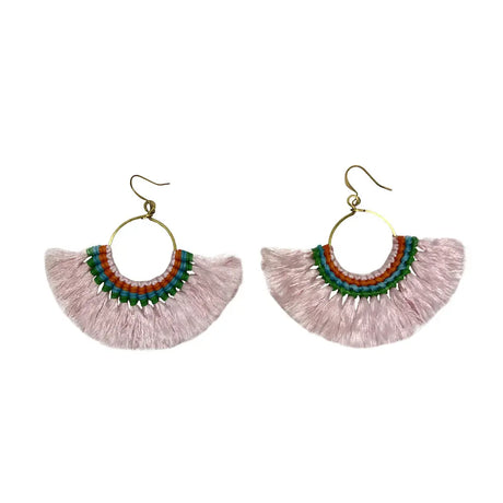 Tassel Fan Earrings Hmong Tribe