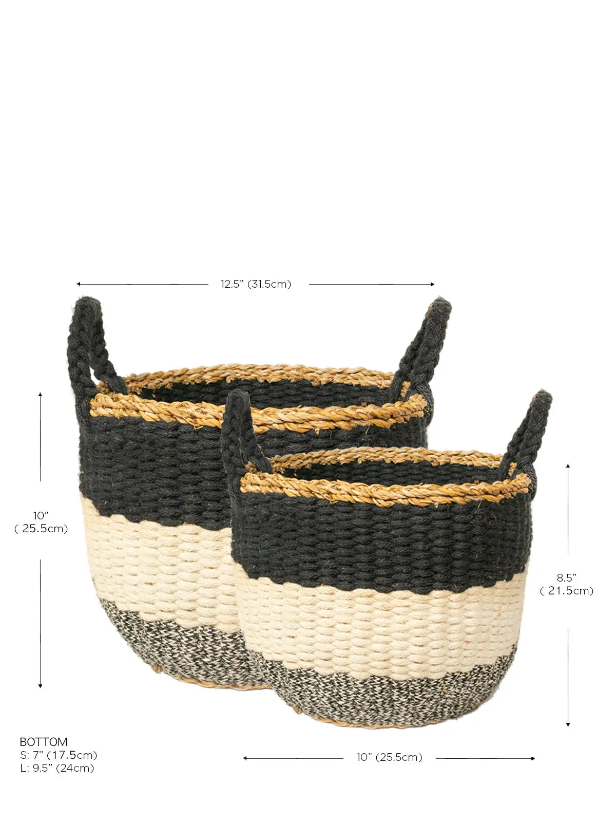 Ula Stripe Basket - Black KORISSA