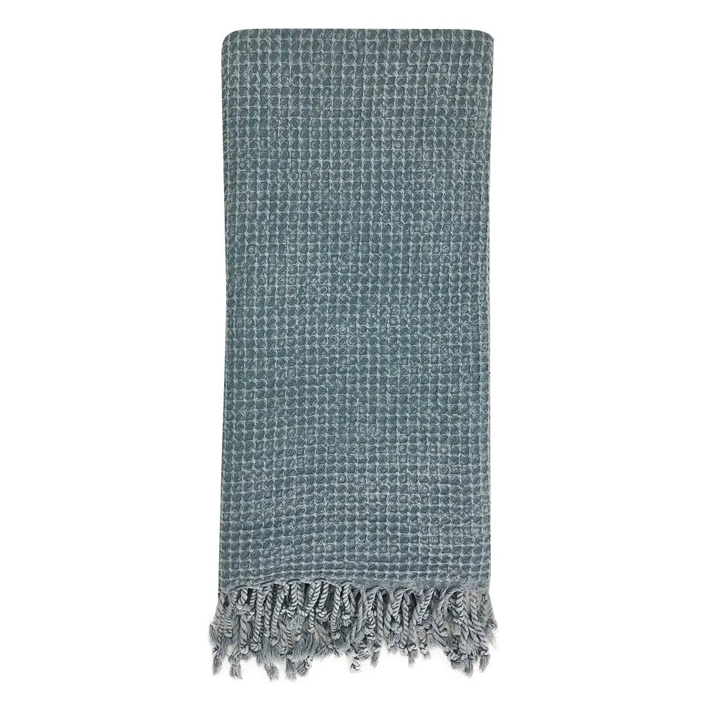 Waffle Weave Turkish Towel | 100% Natural Fibers SLATE + SALT