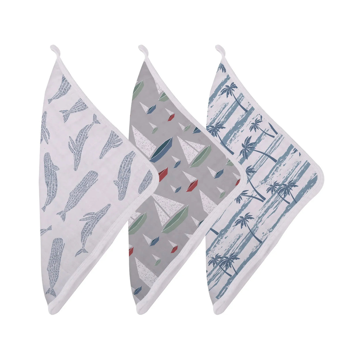 Washcloth 3PK | Bamboo Muslin - Ocean Tides Newcastle Classics