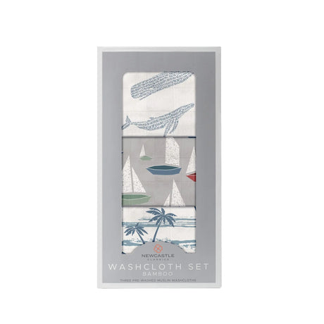 Washcloth 3PK | Bamboo Muslin - Ocean Tides Newcastle Classics