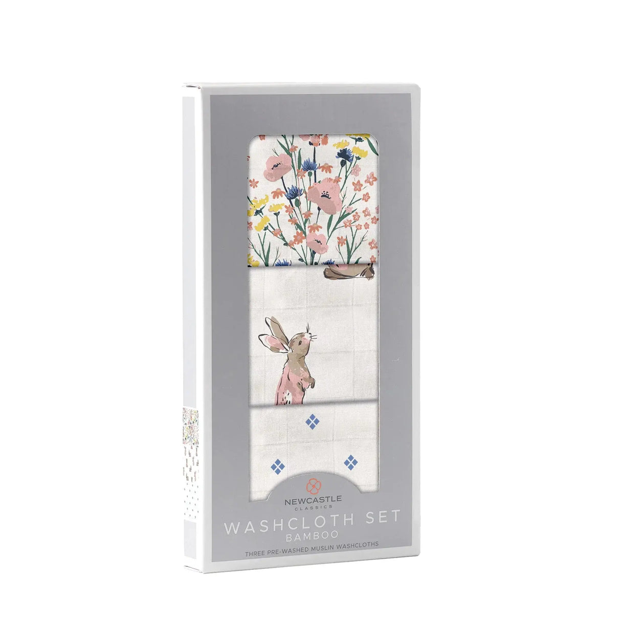 Washcloth Set 3Pk | Bamboo Muslin - Wildflowers Newcastle Classics