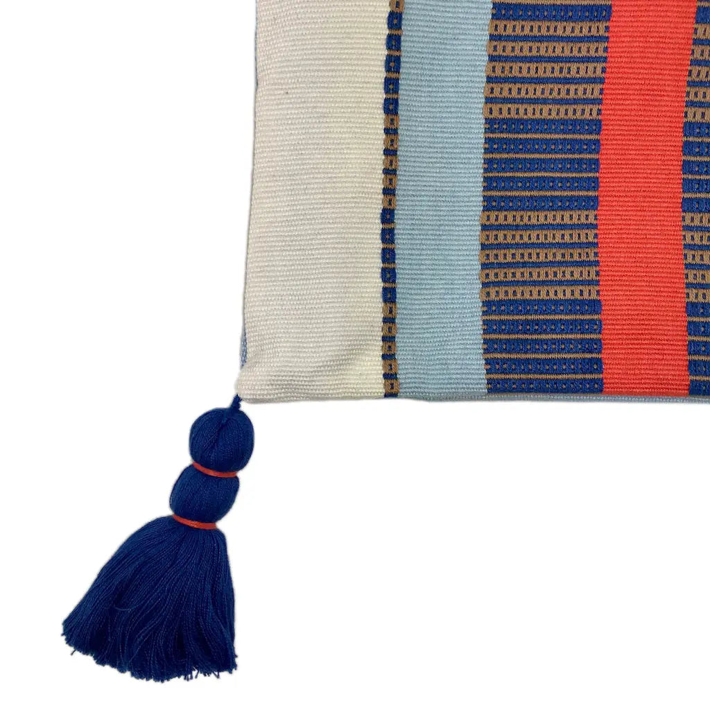 White Striped Backstrap Clutch Mayan Artisans