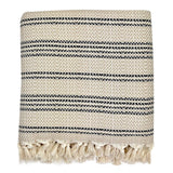 Woven Stripe Turkish Throw | 100% Natural Fibers SLATE + SALT