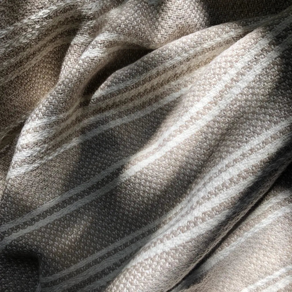 Woven Stripe Turkish Throw | 100% Natural Fibers SLATE + SALT