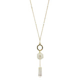 Solar Quartz + Crystal Y Necklace-0