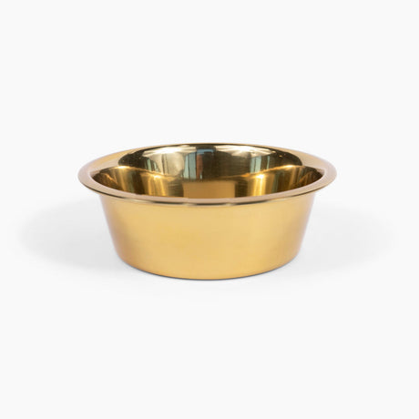 Durable Gold Stainless Steel Heavy Dog Bowl-0