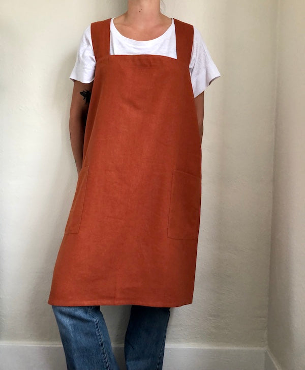 Block Smock Japanese Apron | Eco Friendly Textiles-14