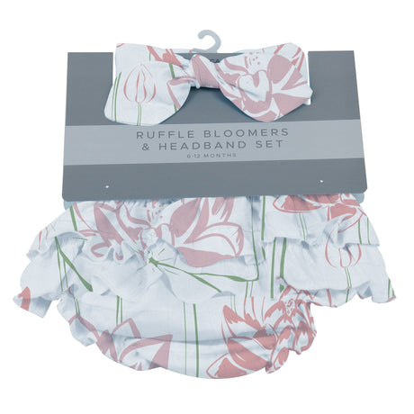 Baby Ruffle Bloomers & Headband Set | Water Lily -1