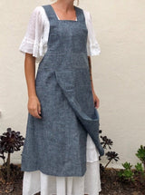 Split Leg Smock Apron Cross Back | Eco Friendly Textiles-13