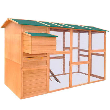 vidaXL Chicken Coop Wood 116"x64.2"x67" vidaXL