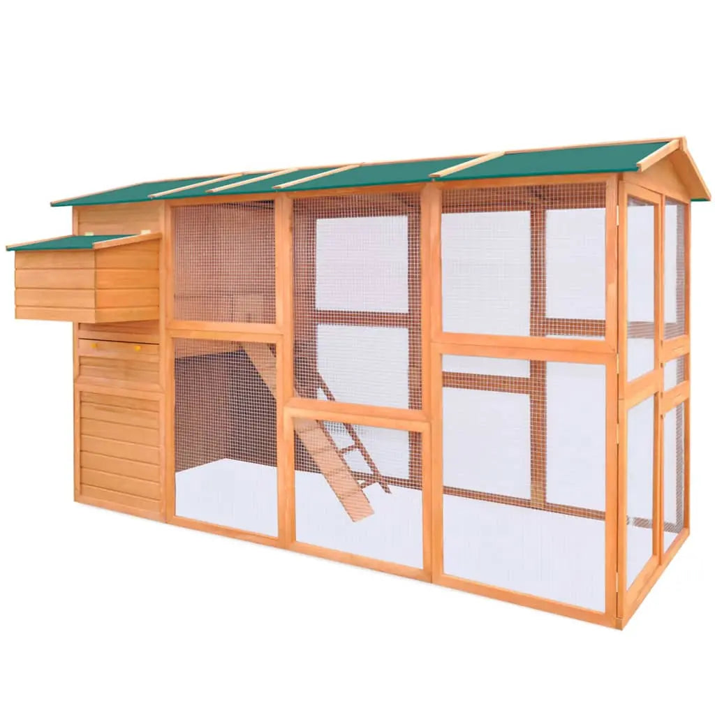 vidaXL Chicken Coop Wood 116"x64.2"x67" vidaXL