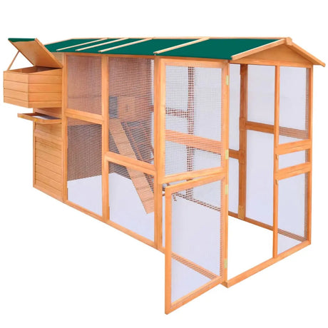 vidaXL Chicken Coop Wood 116"x64.2"x67" vidaXL