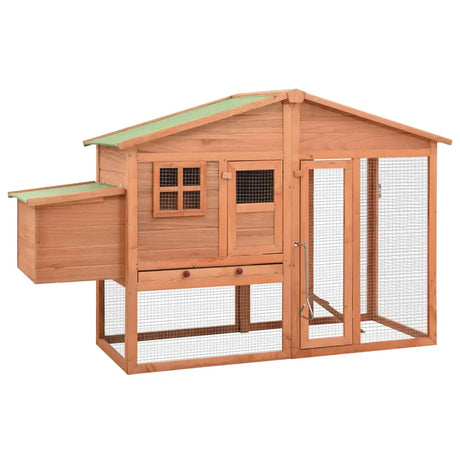 vidaXL Solid Fir Wood Chicken Coop with Nest Box Hen Cage House Multi Colors vidaXL