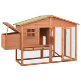 vidaXL Solid Fir Wood Chicken Coop with Nest Box Hen Cage House Multi Colors vidaXL