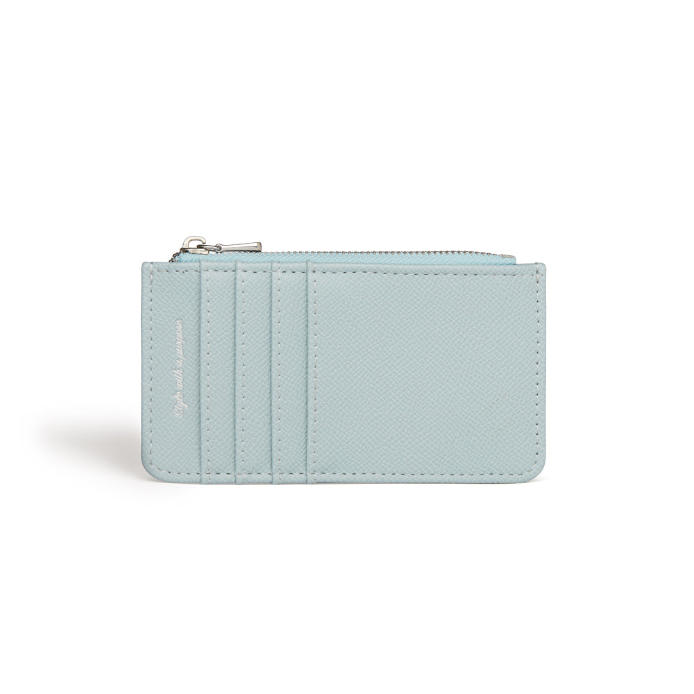 Light Blue Coin & Card Holder | Vegan Leather-1